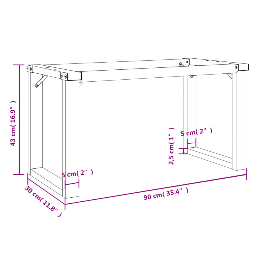 Salontafelpoten O-Frame 90X30X43 Cm Gietijzer