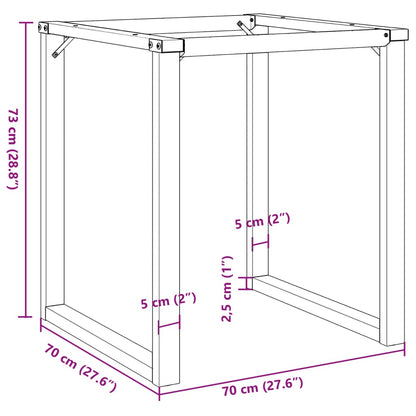 Eetfelpoten O-frame 70x70x73 cm gietijzer