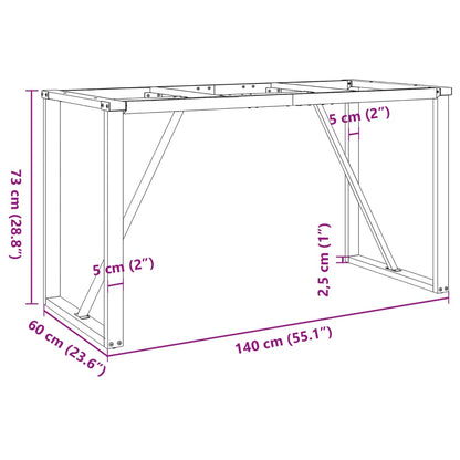 Eettafelpoten O-frame 140x60x73 cm gietijzer