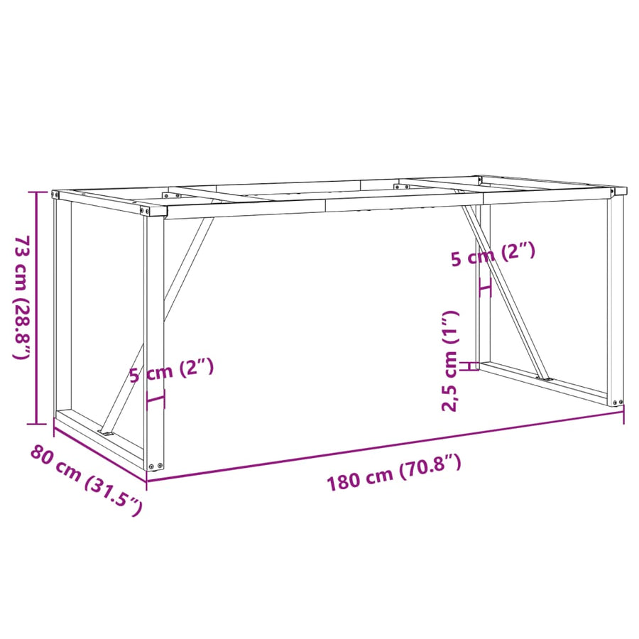 Eettafelpoten O-Frame 180X80X73 Cm Staal