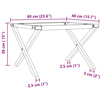 Salontafelpoten X-frame 60x40x38 cm gietijzer