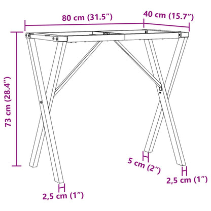 Eettafelpoten X-Frame 80X40X73 Cm Staal
