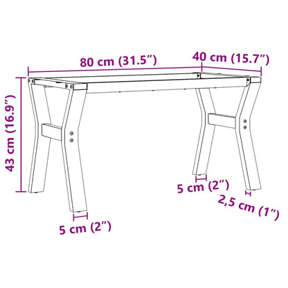 Salontafelpoten Y-frame 80x40x43 cm gietijzer
