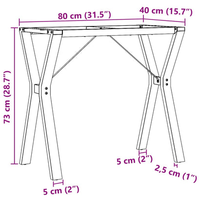 Eettafelpoten Y-frame 80x40x73 cm gietijzer