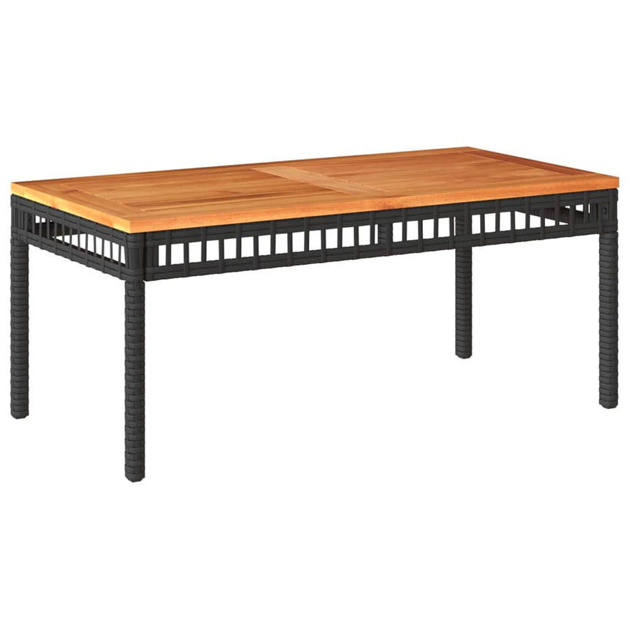 4-delige Loungeset met kussens poly rattan zwart