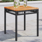 Tuintafel 38x38x42 cm poly rattan acaciahout zwart