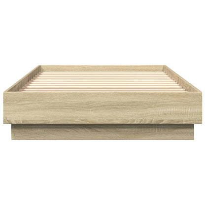 Bedframe Met Led-Verlichting Sonoma Eikenkleurig 100X200 Cm