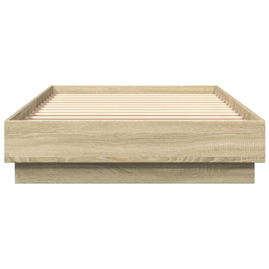 Bedframe Met Led-Verlichting Sonoma Eikenkleurig 100X200 Cm