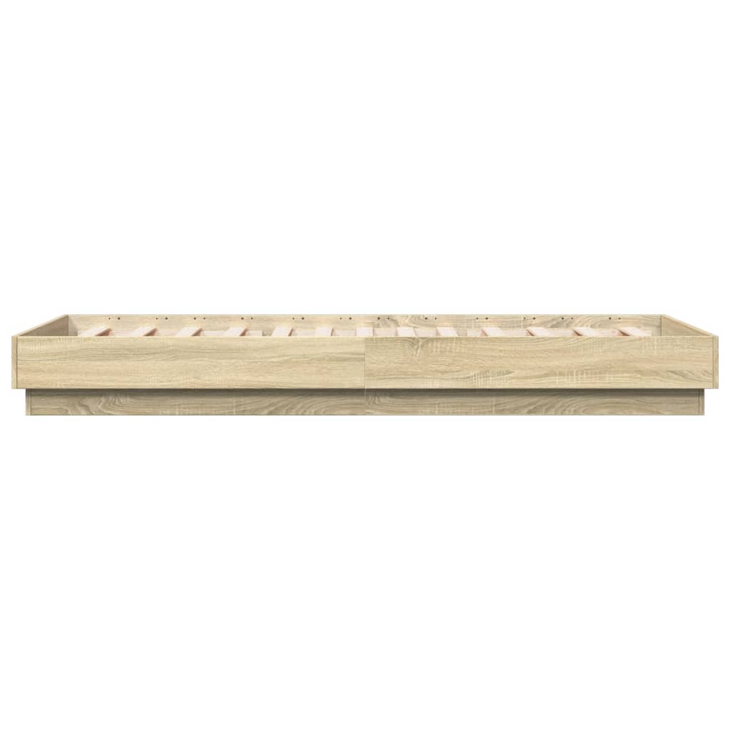 Bedframe Met Led-Verlichting Sonoma Eikenkleurig 100X200 Cm