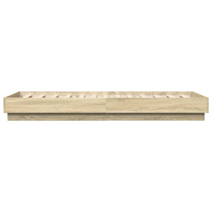 Bedframe Met Led-Verlichting Sonoma Eikenkleurig 100X200 Cm
