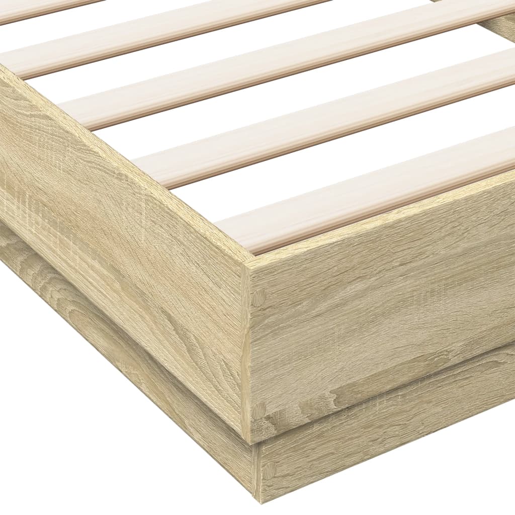 Bedframe Met Led-Verlichting Sonoma Eikenkleurig 100X200 Cm