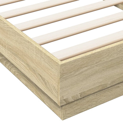 Bedframe Met Led-Verlichting Sonoma Eikenkleurig 100X200 Cm