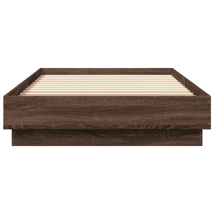 Bedframe Met Led-Verlichting Bruin Eikenkleurig 100X200 Cm