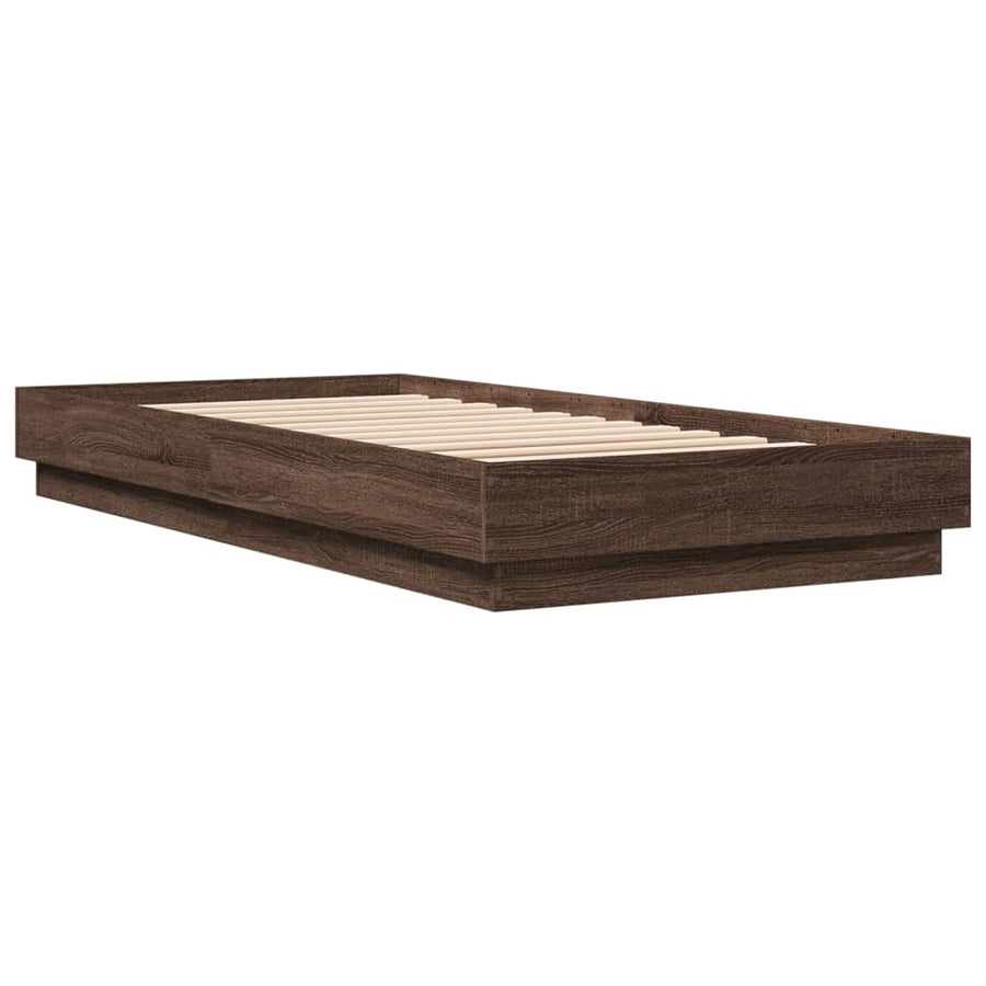 Bedframe Met Led-Verlichting Bruin Eikenkleurig 100X200 Cm