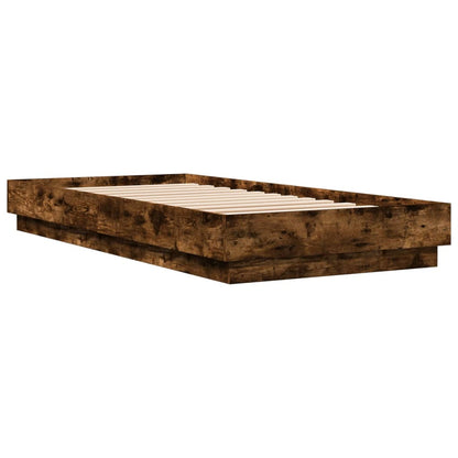 Bedframe Met Led-Verlichting Gerookt Eikenkleurig 90X200 Cm Groen