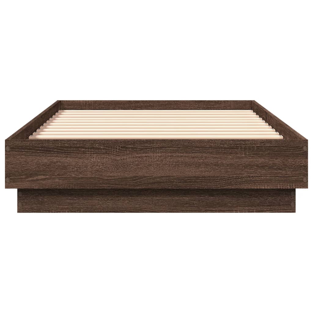 Bedframe Met Led-Verlichting Bruin Eikenkleurig 90X190 Cm
