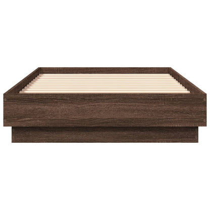 Bedframe Met Led-Verlichting Bruin Eikenkleurig 90X190 Cm