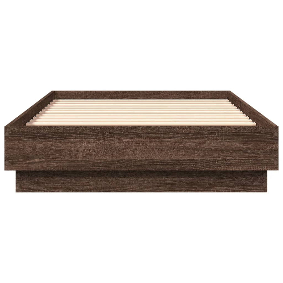 Bedframe Met Led-Verlichting Bruin Eikenkleurig 90X190 Cm