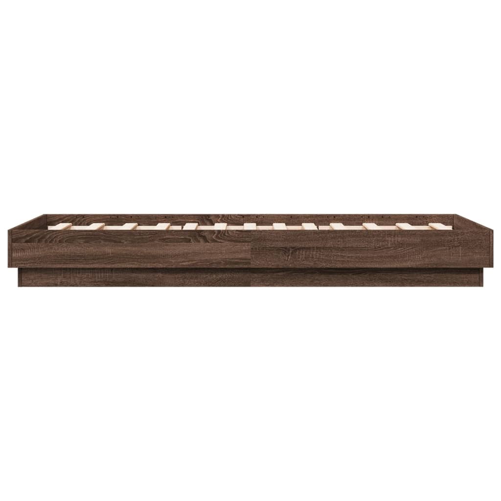 Bedframe Met Led-Verlichting Bruin Eikenkleurig 90X190 Cm