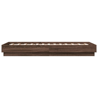 Bedframe Met Led-Verlichting Bruin Eikenkleurig 90X190 Cm