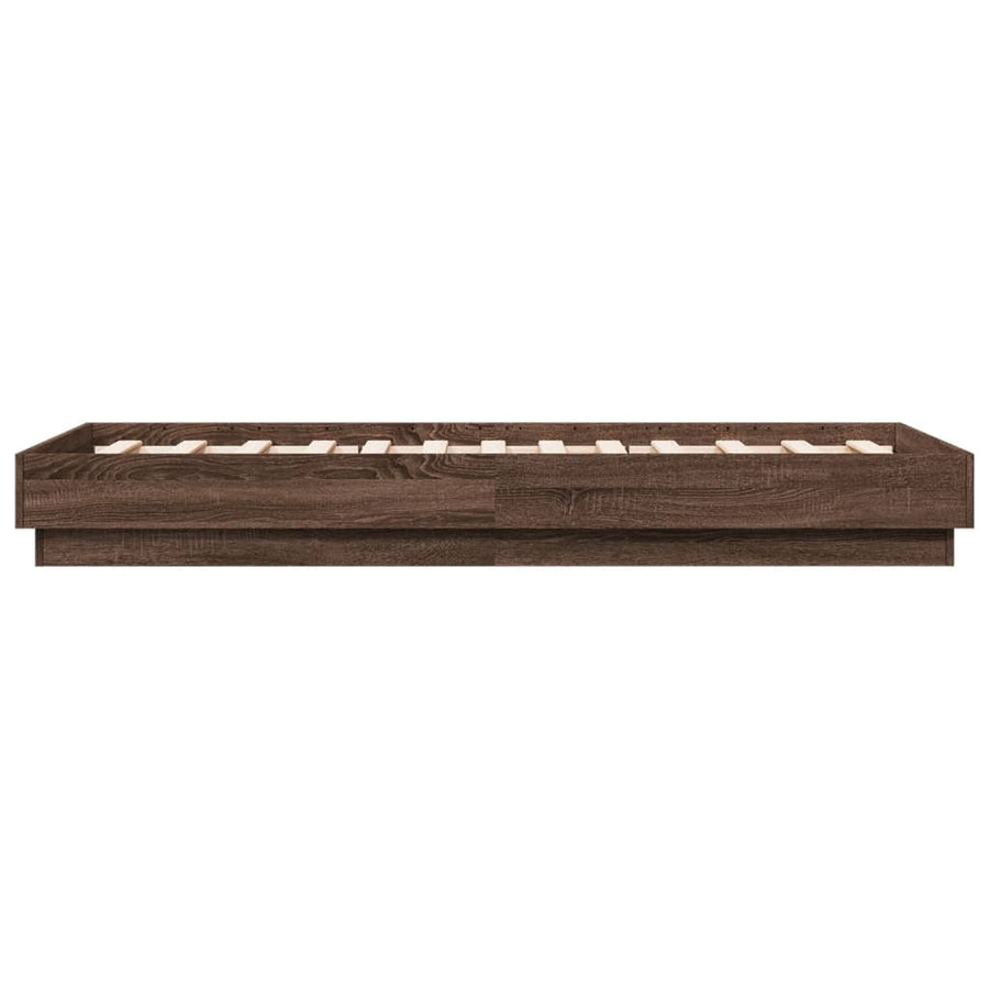 Bedframe Met Led-Verlichting Bruin Eikenkleurig 90X190 Cm