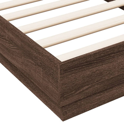 Bedframe Met Led-Verlichting Bruin Eikenkleurig 90X190 Cm