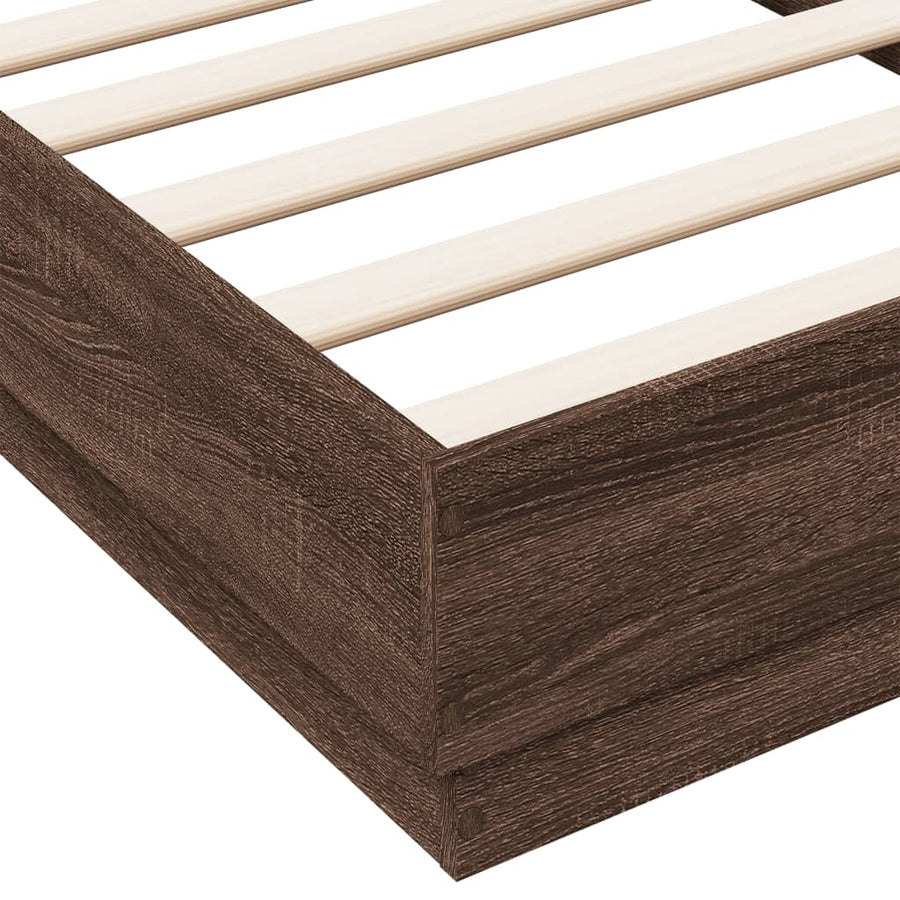 Bedframe Met Led-Verlichting Bruin Eikenkleurig 90X190 Cm