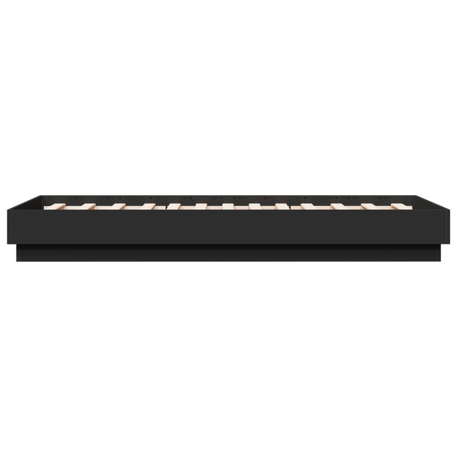 Bedframe Met Led-Verlichting Zwart 75X190 Cm