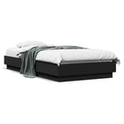 Bedframe 75x190 cm zwart met LED