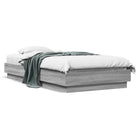 Bedframe 75x190 cm grijs sonoma eikenkleur LED