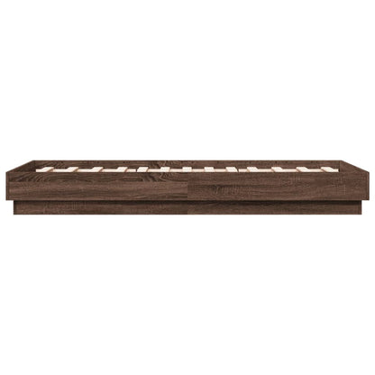 Bedframe Met Led-Verlichting Bruin Eikenkleurig 75X190 Cm