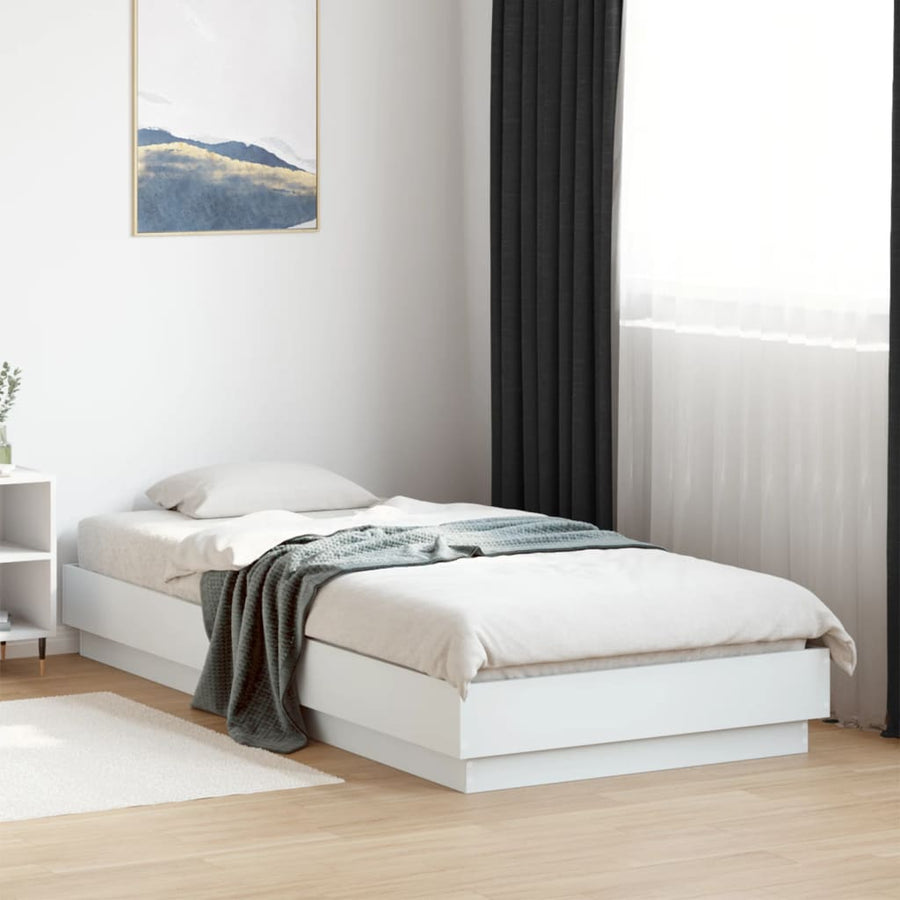 Bedframe bewerkt hout wit 100x200 cm