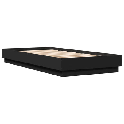 Bedframe bewerkt hout zwart 100x200 cm