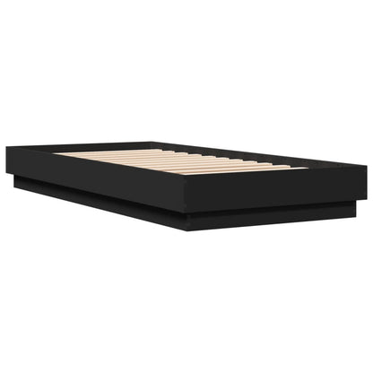 Bedframe bewerkt hout zwart 100x200 cm