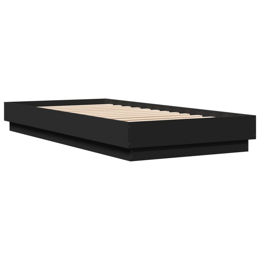 Bedframe bewerkt hout zwart 100x200 cm