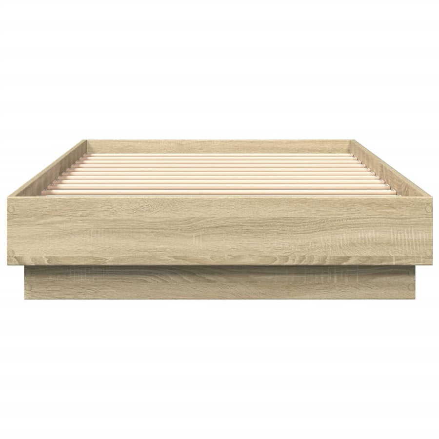 Bedframe bewerkt hout sonoma eikenkleurig 100x200 cm