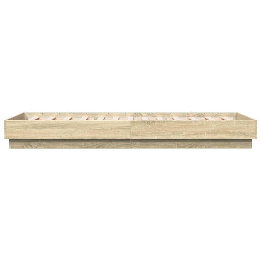 Bedframe bewerkt hout sonoma eikenkleurig 100x200 cm