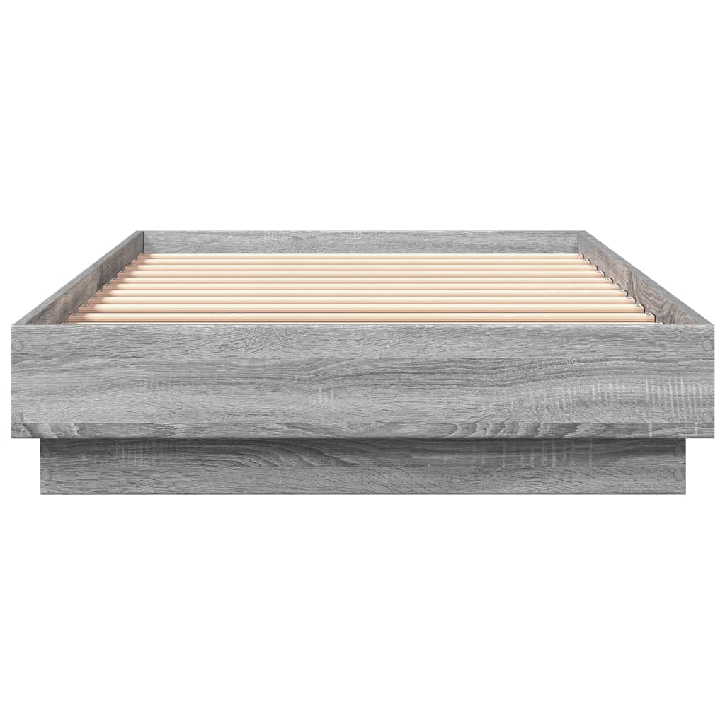 Bedframe bewerkt hout grijs sonoma eikenkleurig 100x200 cm