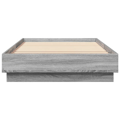 Bedframe Bewerkt Hout Grijs Sonoma Eikenkleurig 90X200 Cm