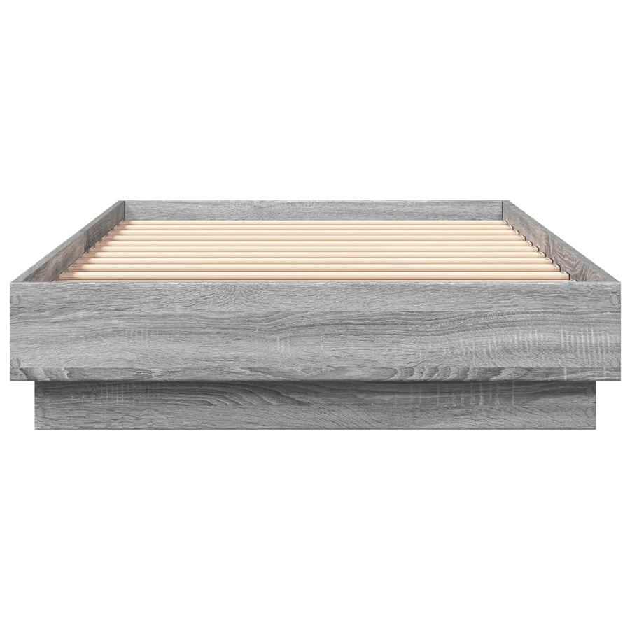 Bedframe Bewerkt Hout Grijs Sonoma Eikenkleurig 90X200 Cm
