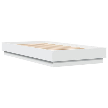Bedframe bewerkt hout wit 90x190 cm
