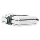 White carved wooden bed frame 90x190 cm