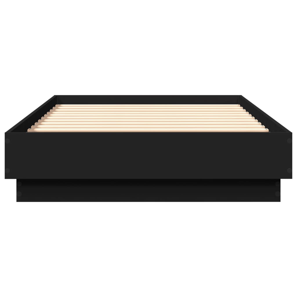 Bedframe bewerkt hout zwart 90x190 cm