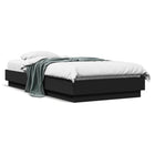Bedframe bewerkt hout zwart 90x190 cm