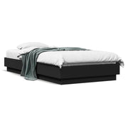 Bedframe bewerkt hout zwart 90x190 cm