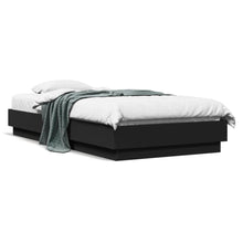 Bedframe bewerkt hout zwart 90x190 cm