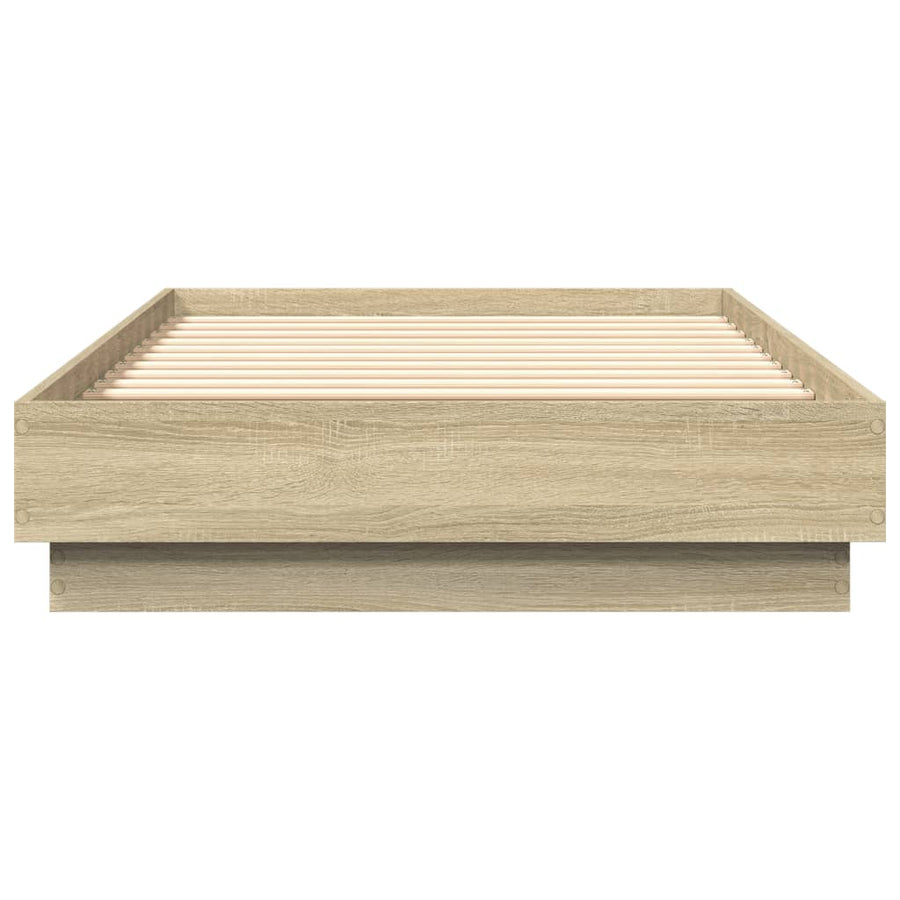 Bedframe bewerkt hout sonoma eikenkleurig 90x190 cm