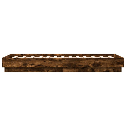 Bedframe bewerkt hout gerookt eikenkleurig 90x190 cm