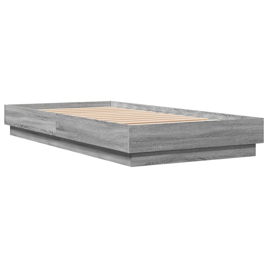 Bedframe bewerkt hout grijs sonoma eikenkleurig 90x190 cm