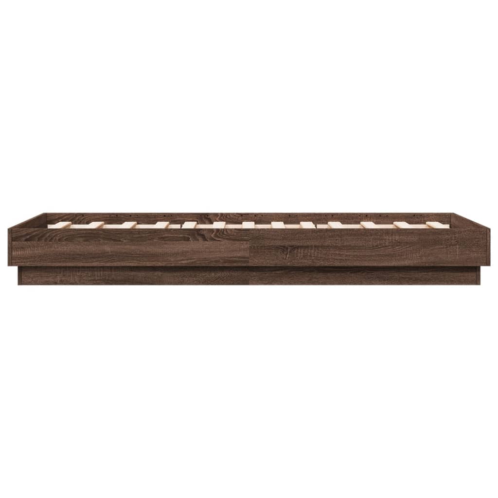 Bedframe bewerkt hout bruin eikenkleur 90x190 cm